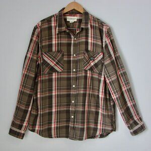 Ralph Lauren Denim & Supply Plaid Shirt Western Brown Tan Red XXL Extra Large